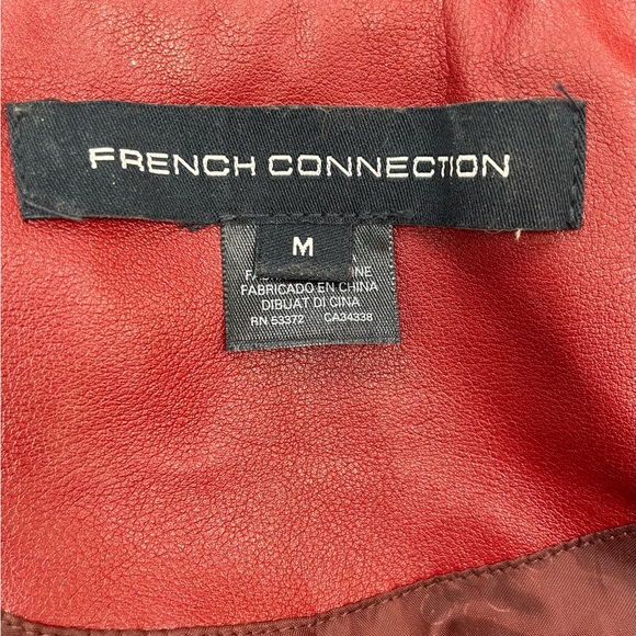 BOMBER JACKET!  Red faux leather Medium - Picture 7 of 7